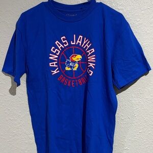 Champion Blue Kansas Jayhawks T-Shirt. YXL